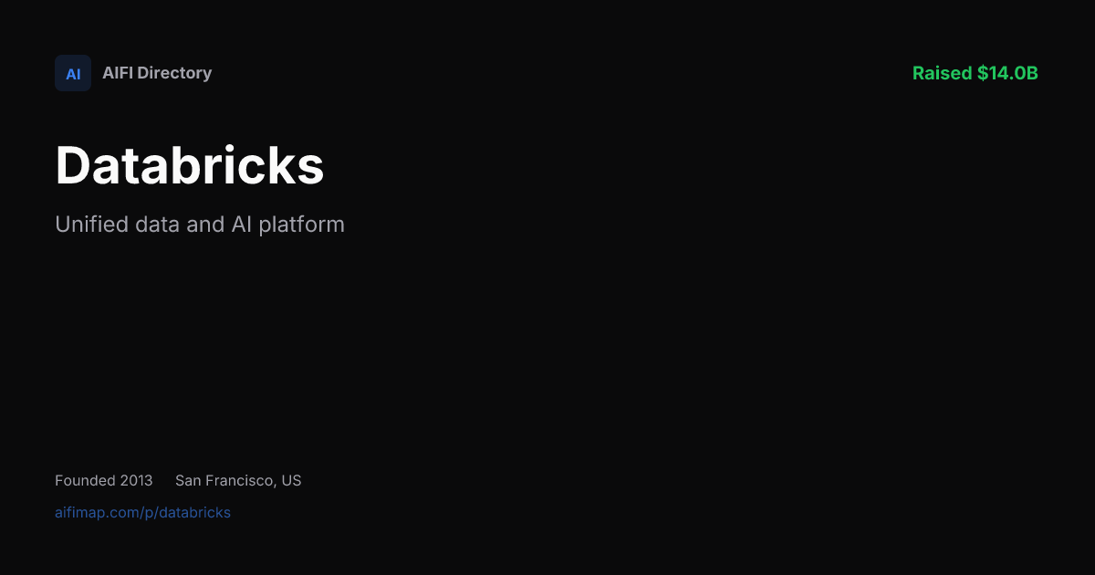 Databricks — Unified data and AI platform | AIFI Map