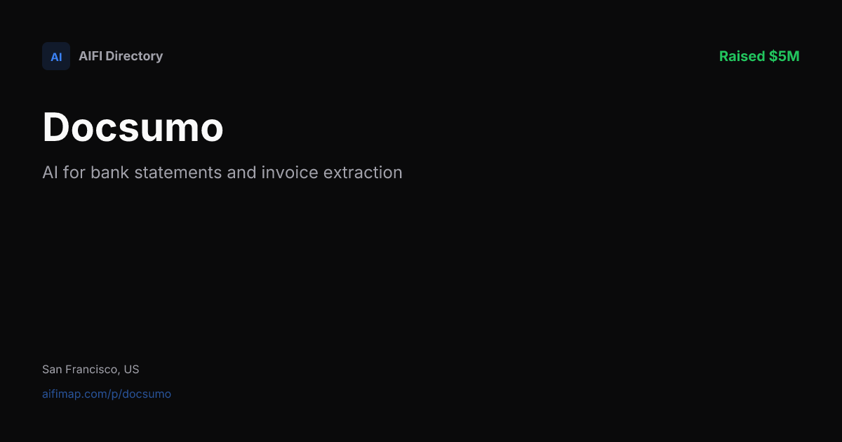 Docsumo — AI for bank statements and invoice extraction | AIFI Map