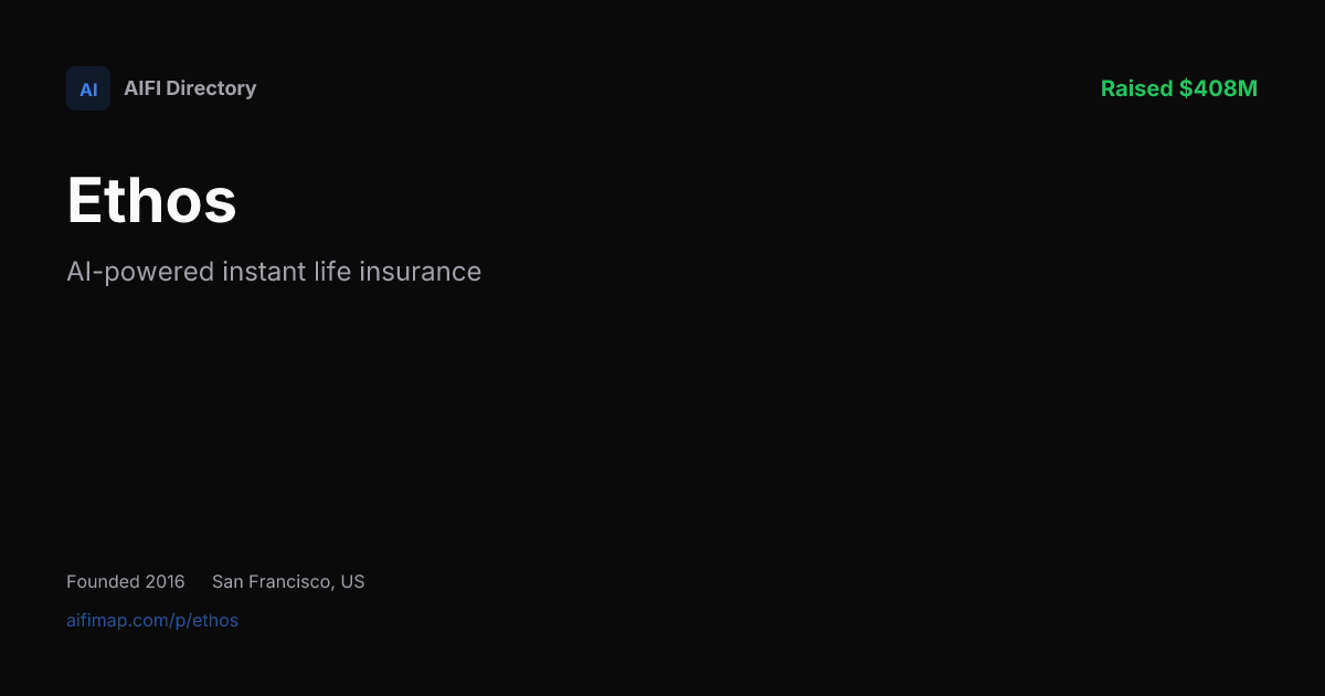 Ethos — AI-powered instant life insurance | AIFI Map