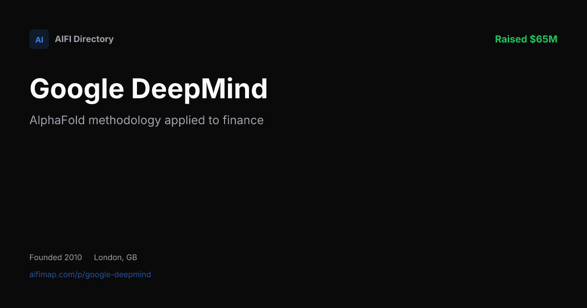 Google DeepMind — AlphaFold methodology applied to finance | AIFI Map